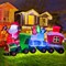 Christmas Inflatable Santa Train Decoration for Outdoor, 8ft Long Santa Claus Penguin Train Blow up Decoration with Flashing Lights Christmas Indoor Outdoor Yard Holiday Display Party Decor